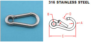 Key Lock Spring Clip w/eye